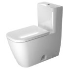 Duravit 2121012001 Happy D.2 1.32 GPF 12" Rough In Floor Mounted Dual Flush Elongated One Piece Toilet with Top Flush Button in White (Seat Sold Separately)