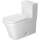 Duravit 2175012085 P3 Comforts 1.28 GPF 12" Rough In Floor Mounted Rimless Elongated One Piece Chair Height Toilet with Top Flush Button in White (Seat Sold Separately)