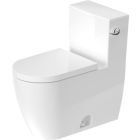 Duravit 2185010002 ME By Starck 1.28 GPF 12" Rough In Floor Mounted Rimless Elongated One Piece Chair Height Toilet with Left Hand Lever in White (Seat Sold Separately)