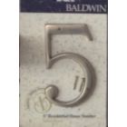 Baldwin 0675.030.CD 0675.030 5" Solid Brass House Numbers, Polished Brass Finish (#5)