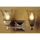 Newport Brass 19-52SB/15 19-52SB Metropole Double Light Bathroom Fixture with Clear Glass S, Polished Nickel