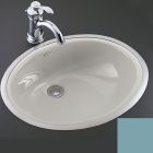 Kohler 2212-8 Caxtonwith Lavatory Fairfax faucet and Metal Frame in Cerulean Blue