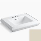 Kohler 2239-4-S1 Memoirs pedestal/console table bathroom sink basin with 4" centerset faucet holes in biscuit satin
