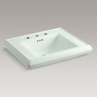 Kohler 2259-8-NG Memoirs pedestal/console table bathroom sink basin with 8" widespread faucet holes in tea green