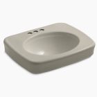 Kohler 2340-4-G9 Bancroft pedestal bathroom sink basin with 4" centerset faucet holes in sandbar