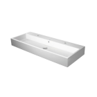 Duravit 2350120026 Vero Air 47-1/4" Length Wall-Mounted Two Faucet Holes Trough Bathroom sink with Overflow  in White High Gloss