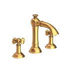 Newport Brass 2400/24S Aylesbury 1.2 GPM Deck Mounted Double Handles Widespread Lavatory Faucet with Three Holes in Satin Gold PVD