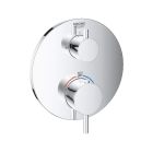 Grohe 24150003 Atrio Single Function Thermostatic Valve Trim Only with Double Knob Handle and Volume Control in Chrome (Rough In Sold Separately)