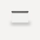 Robern 24219100NB00001 Curated Cartesian Vanity, 24" H X 15" L X 21" D, Single Drawer, White Glass, Plumbing Drawer, Engineered Stone 25 Vanity Top, Stone Gray (Silestone EXpo Grey)