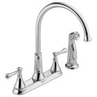 Delta 2497LF Cassidy Two Handle Kitchen Faucet With Spray In Chrome