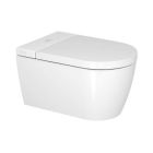 Duravit 2510092092 ME by Starck 1.28 GPF Dual Flush Wall Mounted One Piece Rimless Elongated Toilet Bowl with HygieneGlaze in White (Seat Sold Separately)