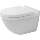 Duravit 2527090092 Starck 3 1.6 GPF Rimless Dual Flush Wall Mounted One Piece Elongated Toilet Bowl in White (Seat Sold Separately)