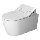 Duravit 2529592092 ME by Starck 1.28 GPF Dual Flush Wall Mounted One Piece Elongated Toilet with Trip Lever Hand in White (Seat Sold Separately)