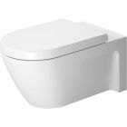 Duravit 2533090092 Starck 2 1.6 GPF Dual Flush Wall Mounted One Piece Elongated Toilet Bowl in White (Seat and In-Wall Carrier Sold Separately)