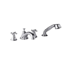 13 GPM Deck Mounted Four Hole Tub Filler with 2.5 GPM Hand Shower in Polished Chrome/Polished Brass - Grohe 25502IR0 Seabury (Handle Sold Separately)