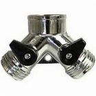 Wal-rich 2601002 Cast Siamese Y Hose Connection With Shut-Off, 3/4 Inch, Chorme Plated