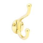 Emtek 2606-US3 1.5" Wall Mount Single Robe Hook in Polished Brass