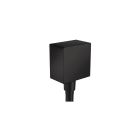 Hansgrohe 26455671 FixFit Wall Outlet Square with Check Valves in Matte Black
