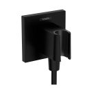 Hansgrohe 26889671 FixFit E Wall Outlet with Hand Shower Holder in Matte Black (Hose Sold Separately)