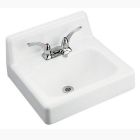Kohler 2867-RB-0 Hudson Wall-mount lavatory with 4" centers, lugs for chair carrier, through-going bolts and right-hand soap/lotion dispenser hole drilling in white