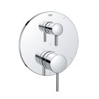 Grohe 29423000 Timeless Two Function Pressure Balanced Valve Trim Only with Dual Lever Handles and Integrated Diverter in StarLight Chrome (Rough In Sold Separately)