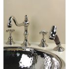 Herbeau 302460 Royale Kitchen Couture 4-Hole Kitchen Mixer with Handspray in Satin Nickel