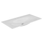 Keuco 31150311053 Edition 11 41.54" W x 0.67" H x 21.18" D Single Bowl Ceramic Washbasin with 3 Holes in White