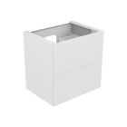 Keuco 31342570100 Edition 11 27.5" W X 27.5" H X 21.06" D Washbasin Cabinet with LED in Matt Lacquer & Black Glass