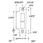 Baldwin 6038.060.R158 6038.R158 Right Handed Extended Lip for 2-3/4" Backset Latch Only, Satin Brass and Brown
