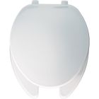 Church 7E175 000 Bemis 175000 Economy Plastic Open Front with Cover Elongated Toilet Seat, White