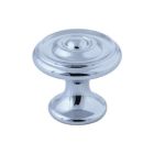 Cifial 672.100.625 BE 1" Flat grooved cab knob -Pol Chro
