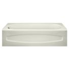 American Standard 0255212.020 New Salem 60" Length Enameled Steel Soaking Bathtub with Left Hand Drain in White