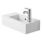Duravit 0703500009 Vero 20" L X 10" W X 5-7/8" H Rectangular Wall Mounted Bathroom Sink with Overflow and Left Faucet Hole in White