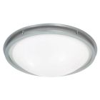 Access Lighting 20456GU-BS/WHT Flush Mount Light, Brushed Steel Finish with White Glass