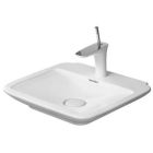 Duravit 07215000001 PuraVida 19-5/8" L X 16-3/4" W X 4-1/8" H Wall Mounted Rectangular Ceramic Vessel Bathroom Sink with Single Faucet Hole in White