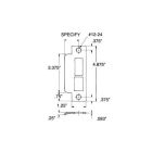 Baldwin 6038.003.R178 6038.R178 Right Handed Extended Lip for 2-3/4" Backset Latch Only, Lifetime Polished Brass