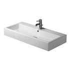Duravit 0454100030 Vero 40" L X 19" W X 7" H Rectangular  Wall Mount Bathroom Sink with Overflow and 3 Faucet Holes in White