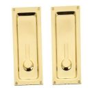 Baldwin 8570.030 8570 Passage Double Entry Sliding Door Lock, Polished Brass