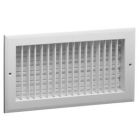 Hart & Cooley 022450 12" x 4" (Width x Height Wall Opening Size) Sidewall/Ceiling Register A618MS Series in White