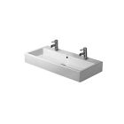 Duravit 0454100024 Vero 40" L X 19" W X 7" H Rectangular Wall Mounted Bathroom Sink with Overflow and Two Faucet Hole in White
