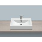 Alape 3201 000 000 AB.R585H.2 Sit-on basin, rectangular, 23 x 16", height 4 7/8", glazed, with faucet hole and overflow, including installation kit and overflow set