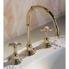 Herbeau 320249 Royale Deck Mounted High Arc Gooseneck Lavatory Set in Solidbrass