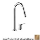 Axor 34822141 Citterio M 1.75 GPM Deck Mounted Single Handle Pull Down Kitchen Faucet with Magnetic Docking Metal Dual Spray Head in Brushed Bronze