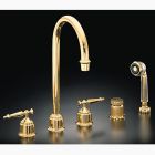 Kohler 350-4D-PB Antique Curio Deck-mount High-Flow Bath Faucet Trim in vibrant polished brass