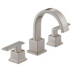 Delta 3553LF-SS Vero® 1.2 GPM Deck Mounted Two Handle Widespread Bathroom Faucet with Pop-Up Drain Assembly in Stainless