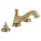 Delta 3595LF-CZMPU-LHP Cassidy® 1.2 GPM Deck Mounted Two Handles Widespread Bathroom Faucet with Pop-Up Drain Assembly and Low Arc Spout in Champagne Bronze (Handle Sold Separately)
