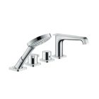 Hansgrohe 36411001 Citterio E 4-Hole Thermostatic Roman Tub Set Trim with 2.0 GPM Handshower in Chrome (Rough Sold Separately)