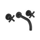 Dornbracht 36712892-330010 Tara 1.2 GPM Wall Mounted Three Hole Lavatory Mixer without Pop Up Waste in Matte Black (Rough In Sold Separately)