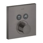 Axor 36715341 ShowerSolutions 8.0 GPM Wall Mounted Square Dual Function Thermostatic Trim in Brushed Black Chrome (Rough In Sold Separately)