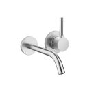 Dornbracht 36860660-930010 Meta 1.5 GPM Wall Mounted Single Lever Handle Bathroom Faucet without Pop Up Drain in Brushed Chrome